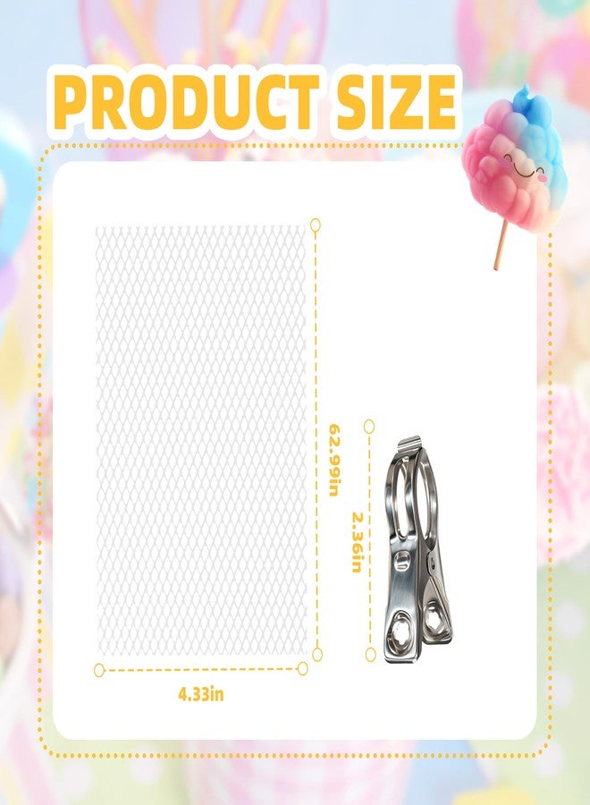Duomilee 2 Sets Cotton Candy Mesh Supplies Fixed Clip kit Reusable Cotton Candy Supplies cotton candy accessories Suitable for Various cotton candy Machines (2) - Image 3
