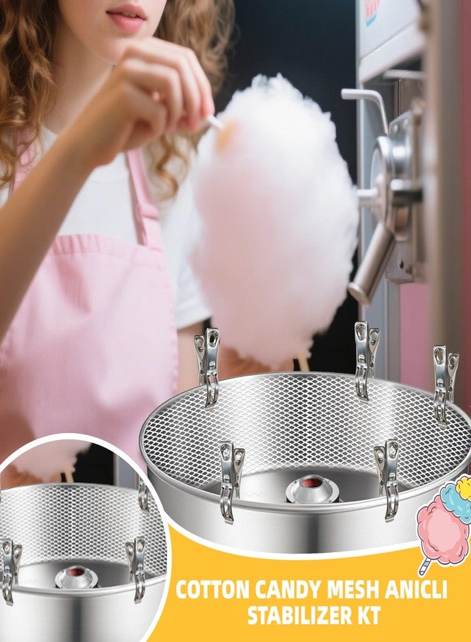 Duomilee 2 Sets Cotton Candy Mesh Supplies Fixed Clip kit Reusable Cotton Candy Supplies cotton candy accessories Suitable for Various cotton candy Machines (2) - Image 5
