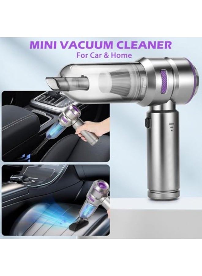 Apexll Cordless Handheld Vacuum Cleaner with 16kPa Suction – 4-in-1 Air Duster, Blower & Inflator – 110W Brushless Motor, Type-C Rechargeable, Lightweight Mini Car Vacuum for Home & Pet Hair  - Image 3