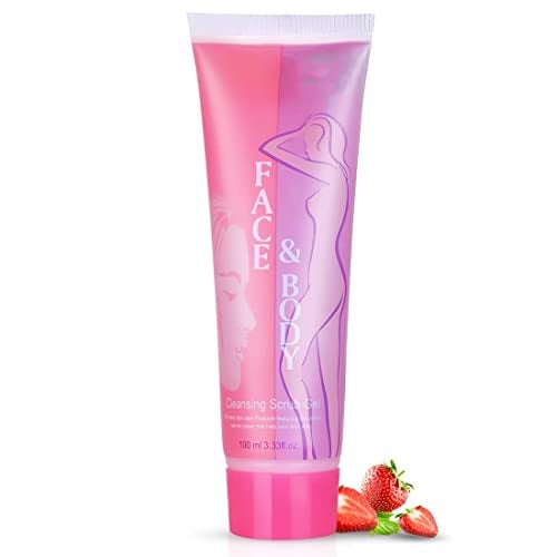 Adbeni Strawberry Face & Body Cleansing Scrub Gel, (100ml) - Image 1