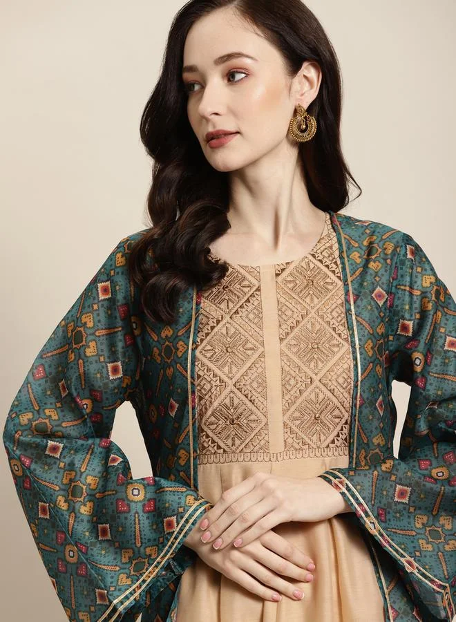 SASSAFRAS All Over Print Open Front Longline Shrug by Styli