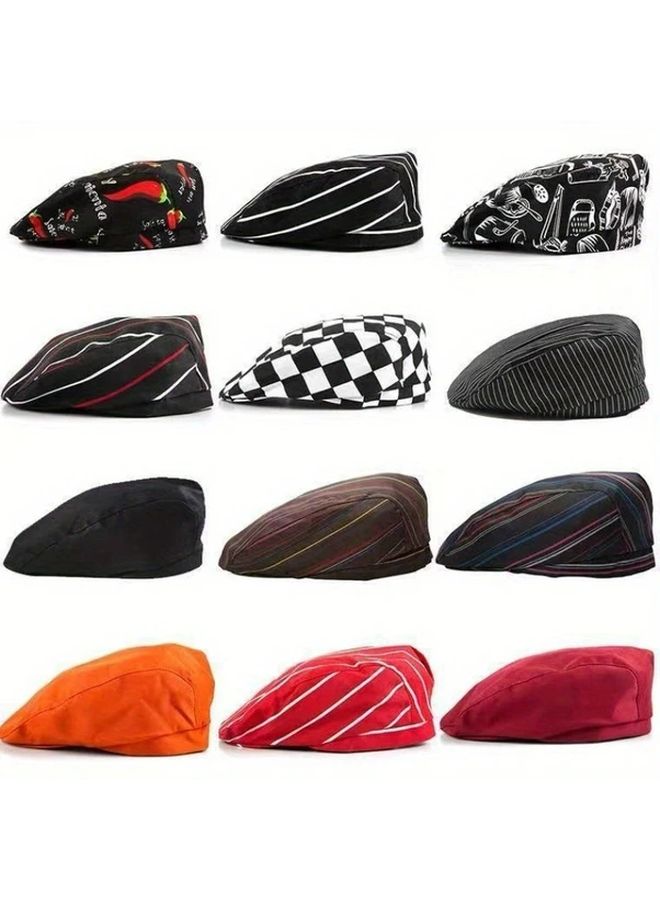 Red And White Stripes Reusable Chef Hat With Adjustable Elastic Band For Adults - Image 2