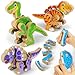 Coogam Build Your Own Dinosaurs Toy Snap Together Building Dinosaurs Playset Wooden STEM Take Apart Dinosaur Builder Montessoi Fine Motor Building Toy Gift for 3 4 5 Years Old Kids - Image 2