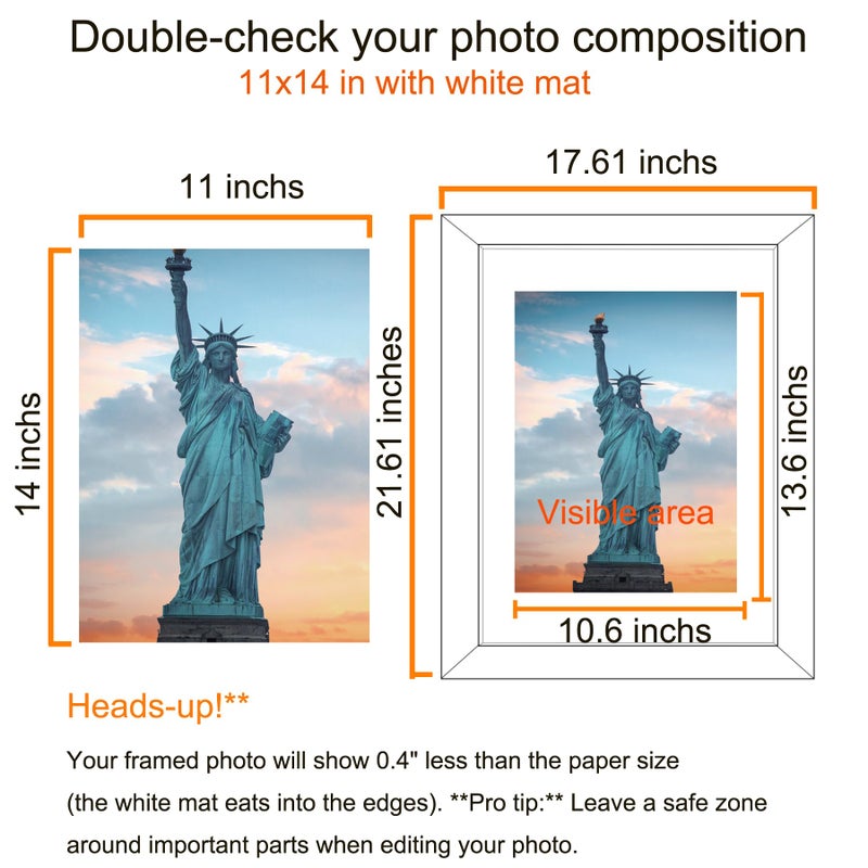 SESEAT 16x20 Picture Frame Brown, Display Pictures 11x14 with Mat or 16x20 without Mat, Photo Frames Wall Gallery, 1 Pack - Image 3