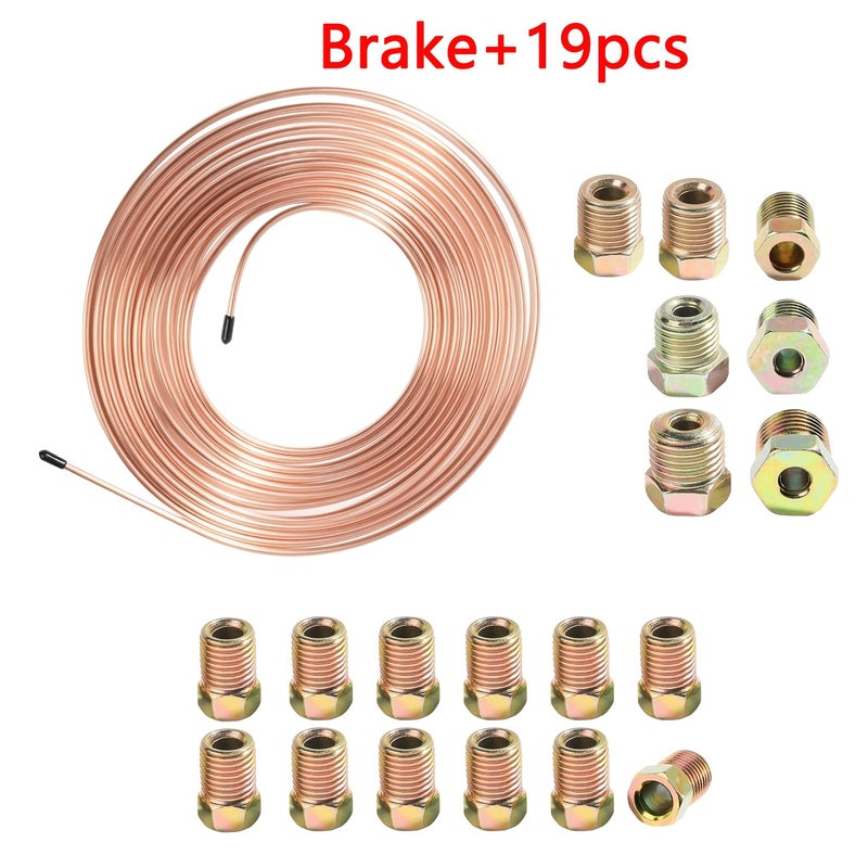 25ft 3/16 Flexible Copper Plated Brake Pipe Set With 19 Inverted Horn Joints Model Brake 19pcs - Image 4