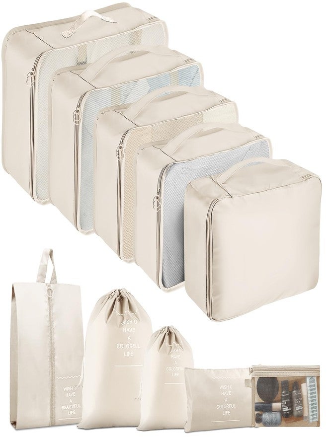 YEEYAA Packing Cubes for Travel - 10 Set Luggage Organizer Bags for Family, Mesh Breathable Travel Packing Cubes for Suitcases Durable Travel Essentials Bags Set - Image 1