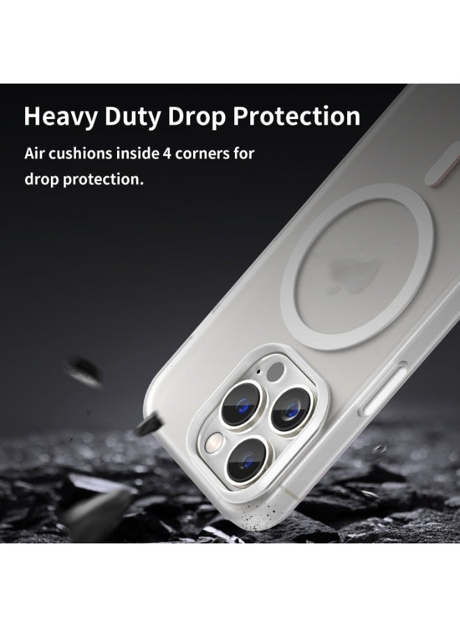 غطاء حماية خلفي مصنوع من البلاستيك المقوى مقاوم للسقوط متوافق مع هاتف أيفون 13 برو ماكس - شفاف - Image 2