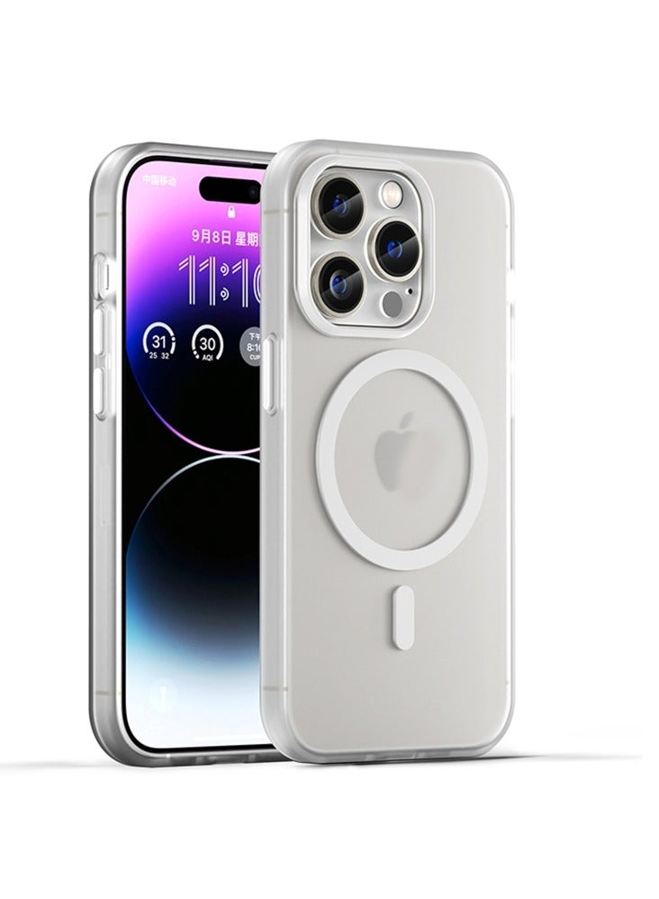 غطاء حماية خلفي مصنوع من البلاستيك المقوى مقاوم للسقوط متوافق مع هاتف أيفون 13 برو ماكس - شفاف - Image 1