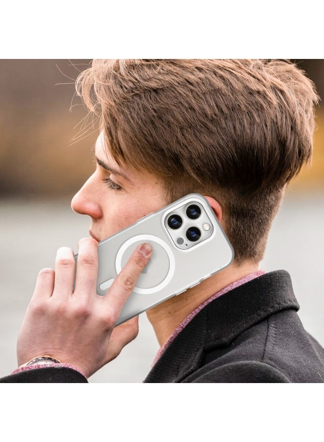 غطاء حماية خلفي مصنوع من البلاستيك المقوى مقاوم للسقوط متوافق مع هاتف أيفون 13 برو ماكس - شفاف - Image 4