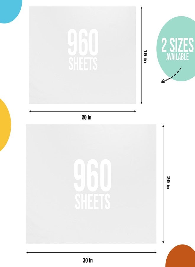 Crown Display White Tissue Paper for Gift Bags White Tissue Paper Bulk 17 GSM - 960 Sheets 15" X 20" 10lb Newsprint for Packing, Birthday Gift Box Filler, Packing Supplies for Moving Supplies - Image 2