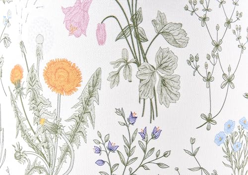 GO&SO Set of 2 Drum Lampshades Floral Printed Lamp Shades - 13" x 13" x 10" - Ideal for Table & Floor Lamps Natural Linen- Hand Crafted - Farmhouse Decor - Assembly Required By GO&SO - Image 3
