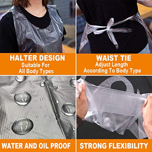 UniPleased Disposable Aprons (50 Count), Plastic apron for Painting Party, Cooking, Housework, Picnic etc. - Image 4