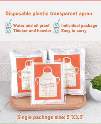 UniPleased Disposable Aprons (50 Count), Plastic apron for Painting Party, Cooking, Housework, Picnic etc. - Image 2