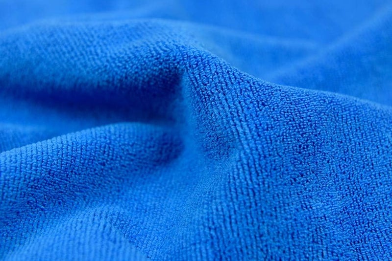 CARCAREZ Premium Microfiber Detailing Towels, 340 GSM Lint Free Car Buffing Waxing Polishing Drying Towel, Pack of 6 (Blue) - Image 3