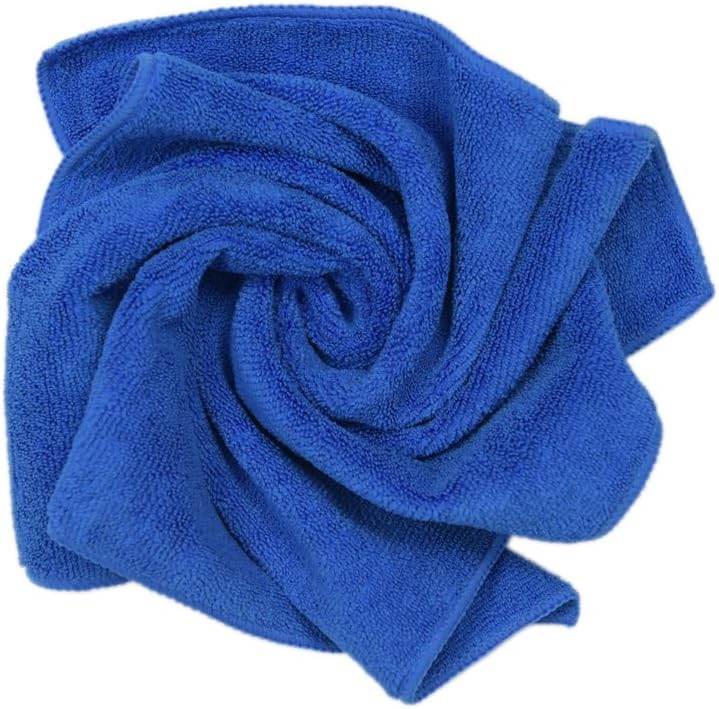 CARCAREZ Premium Microfiber Detailing Towels, 340 GSM Lint Free Car Buffing Waxing Polishing Drying Towel, Pack of 6 (Blue) - Image 2