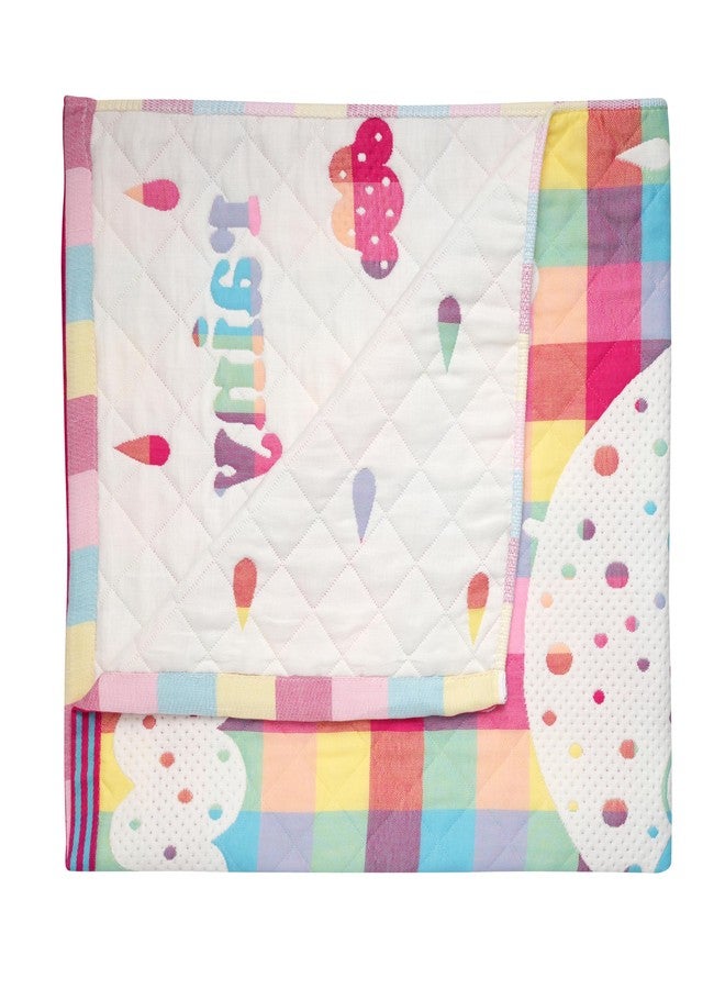 Tiny Treasures New Born All Season Cotton Muslin Baby Blanket | Soft and Comfortable with Adorable Checks Print and Designs. (Pink) - Image 3