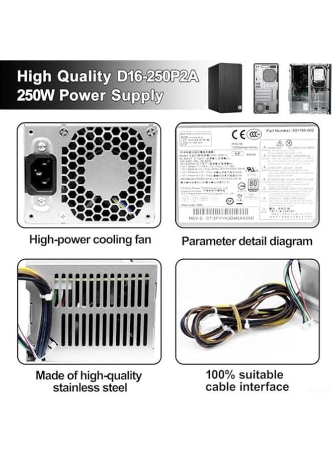 PCG002 250W Power Supply For HP ProDesk 280 282 600 800 G3 480 400 G4 Active Cooling - Image 5