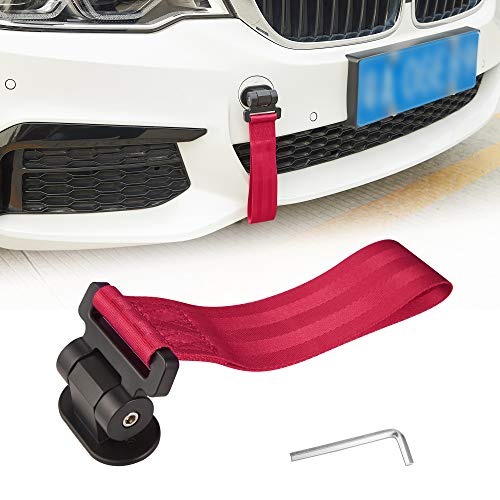 TOMALL Universal Trailer Tow Strap - Red Car Tow Belt for Bumper (ONLY Decoration) - Image 1