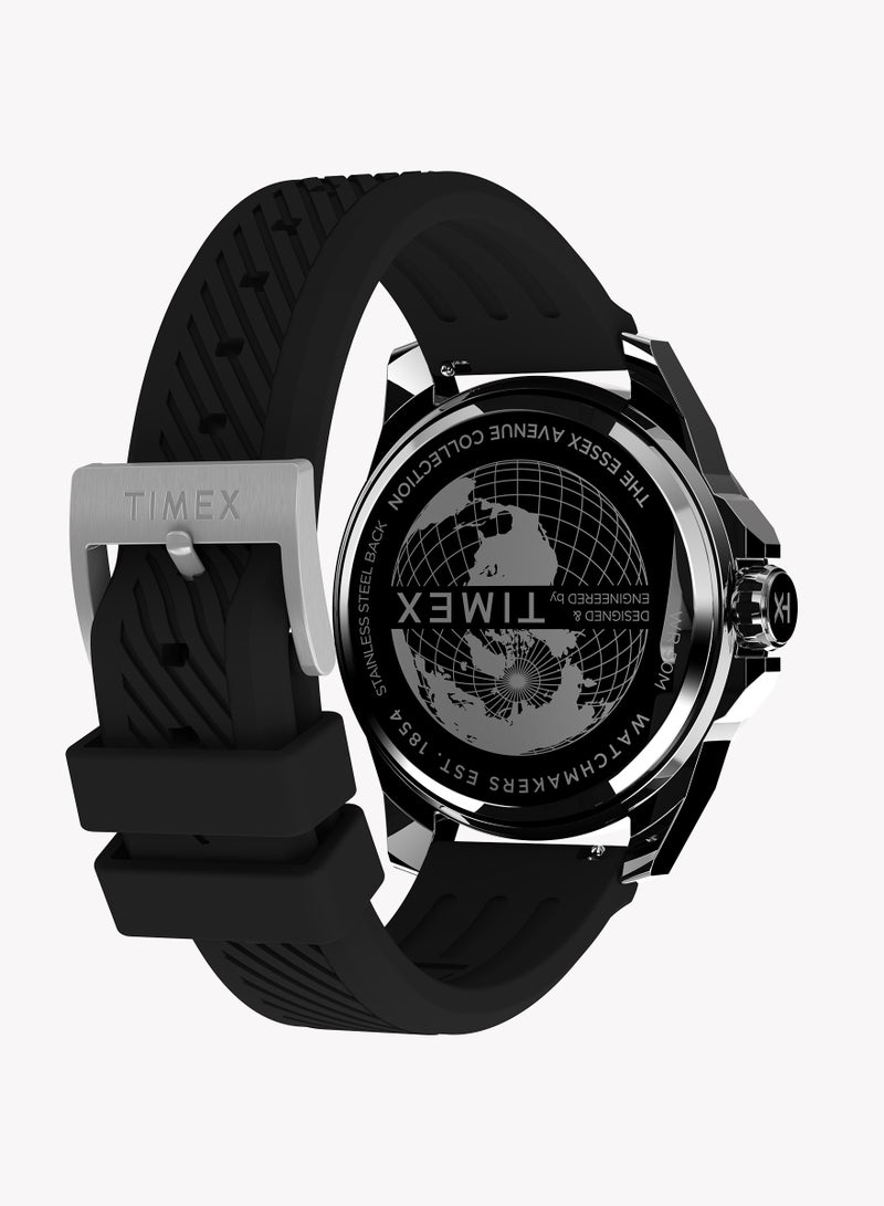 Timex Essex Ave 46 ST Case Black Dial Black Syn Rubber Strap TW2W42900 Men's Watch - Image 2