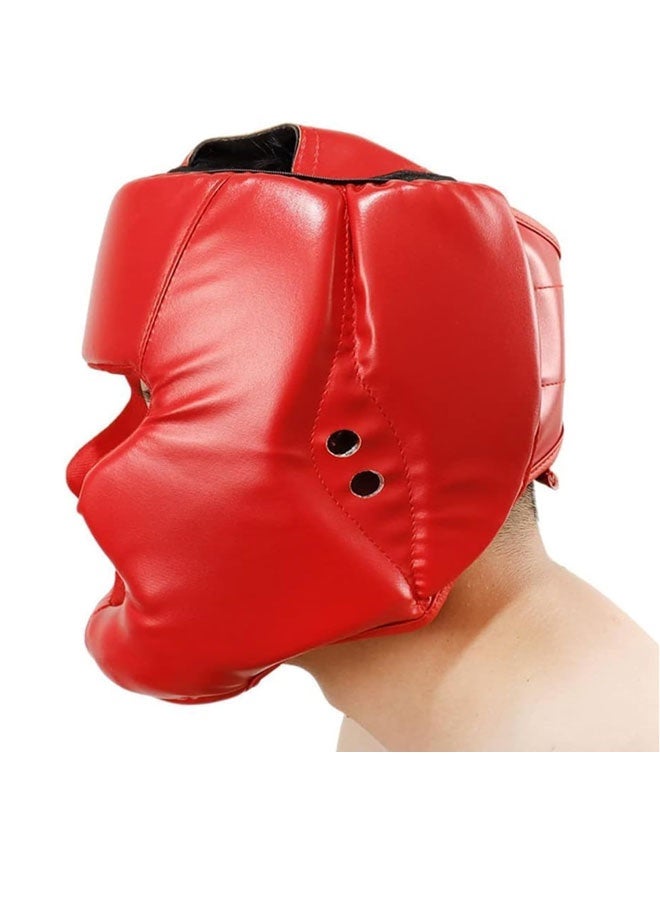 Generic Kickboxing Head Gear for MMA Training soft and Adults/Kids comfortable Sparring Martial Arts Boxing Kickboxing, Sparring, Martial Arts, Karate, Taekwondo,Muay Thai Helmet（red）  - Image 4