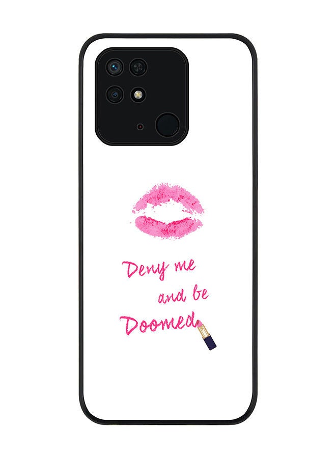 Stylizedd Rugged Black edge case for Redmi 10C 4G  Slim fit Soft Case Flexible Rubber Edges Anti Drop TPU Gel Thin Cover - Raining Lipsticks - Image 1