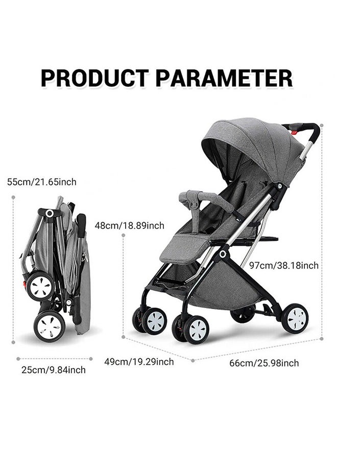 MissTiara Anbeini Baby Stroller, 2 in1 Lightweight Toddler Travel Stroller for Airplane,Umbrella Stroller,High Landscape Bassinet Pram for Infant & Toddler,5-Point Harness,Adjustable Backrest,0-3years  - Image 3