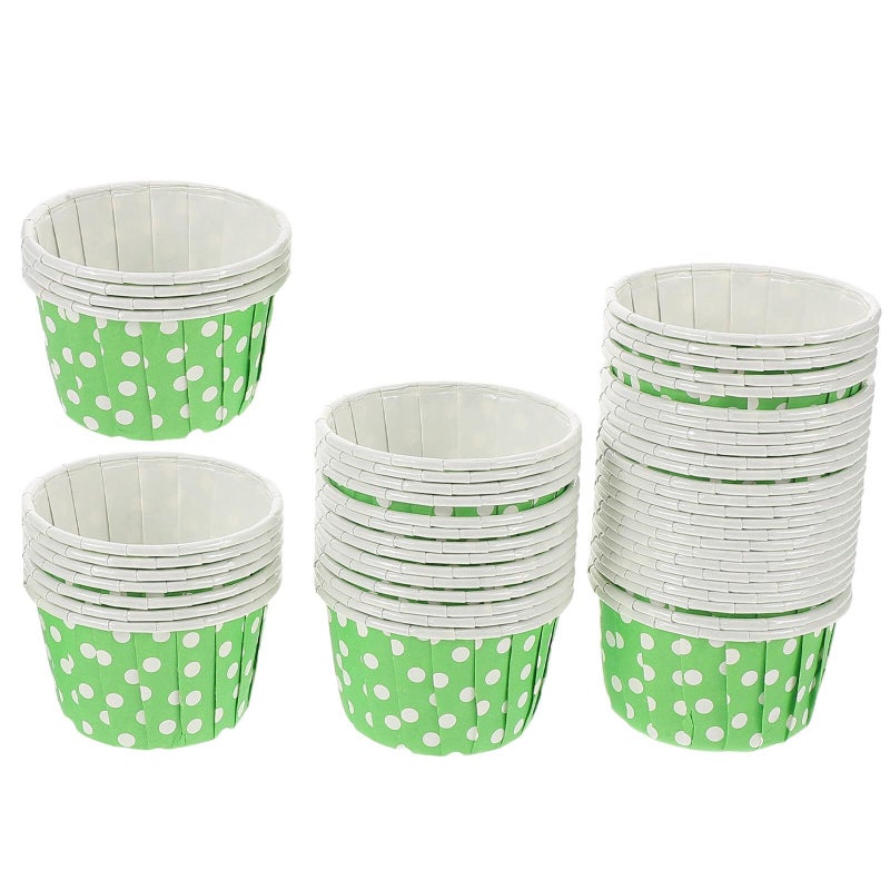 Luxshiny 50 Piece Green Polka Dot Cupcake Paper Liners Nonstick Greaseproof Baking Cups Rolled Rim Parchment Muffin Holders For Wedding Shower Party - Image 2
