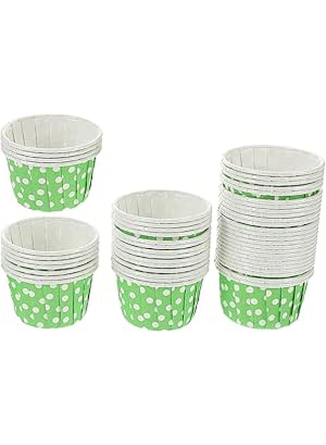 Luxshiny 50 Piece Green Polka Dot Cupcake Paper Liners Nonstick Greaseproof Baking Cups Rolled Rim Parchment Muffin Holders For Wedding Shower Party - Image 1