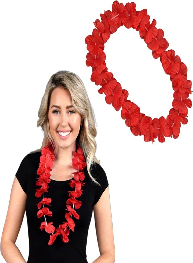 blinkee Satin Hawaiian Flower Lei Necklace with Red Accents - Hawaii Department - Image 4