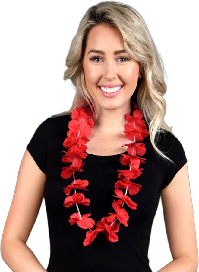 blinkee Satin Hawaiian Flower Lei Necklace with Red Accents - Hawaii Department - Image 2