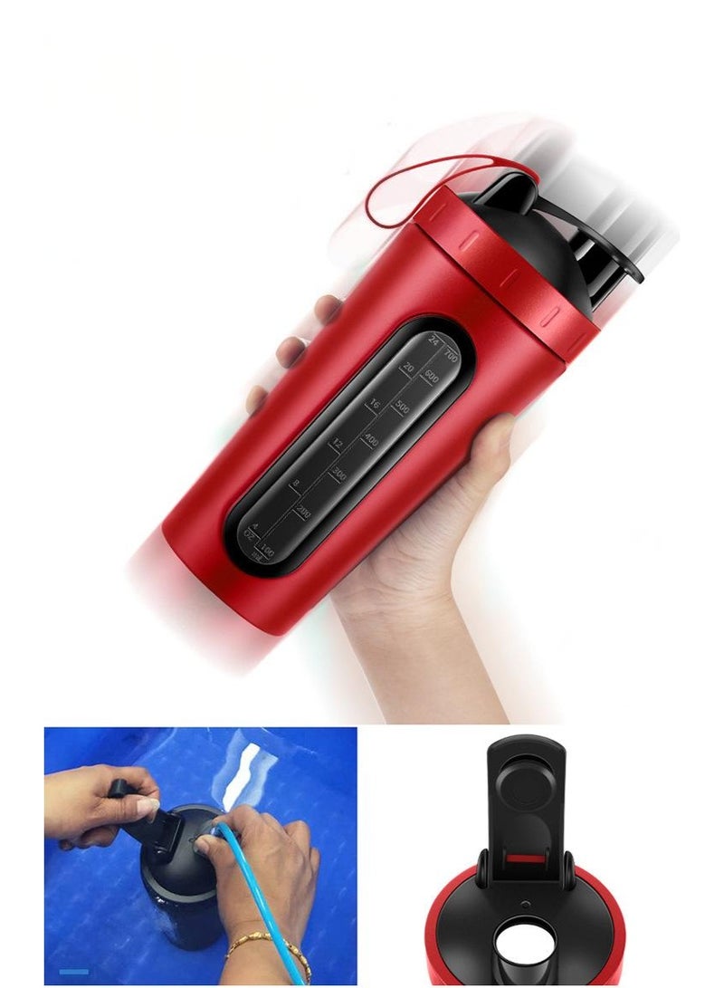 EFUMKE Protein Shaker Cup for Protein Mixes and Pre-Workout with Viewing Window, 304 Stainless Steel Shaker Cup Leakproof (Red 700ml) - Image 3