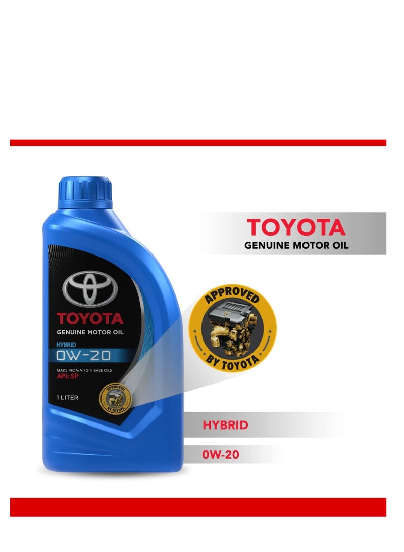 TOYOTA Genuine Toyota 0W-20 Hybrid Oil - Fully Synthetic for Economical Performance and Superior Protection for Modern Engines - Carton (12 Packs * 1 Liter) - Image 2
