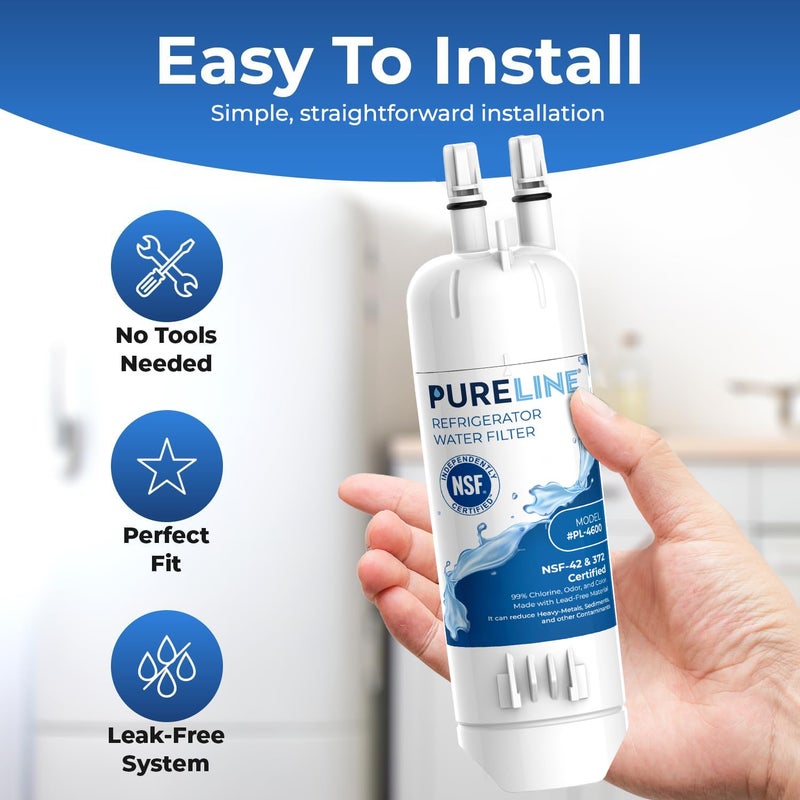 Pureline فلتر مياه بيو لاين EDR1RXD1 بديل لفلتر EverydropÂ® 1، W10295370A، P8RFWB2L، P4RFWB، EDR1RXD1B، كينمورÂ® 46-9081، 46-9930 (عبوة 3) - Image 5