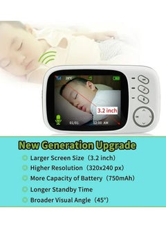 XiuWoo 3.2inch LCD Display Wireless Babies Video Monitor With Night Vision Temperature Monitoring Two-Way Voice Intercom Baby Monitor Baby Safety  - Image 4