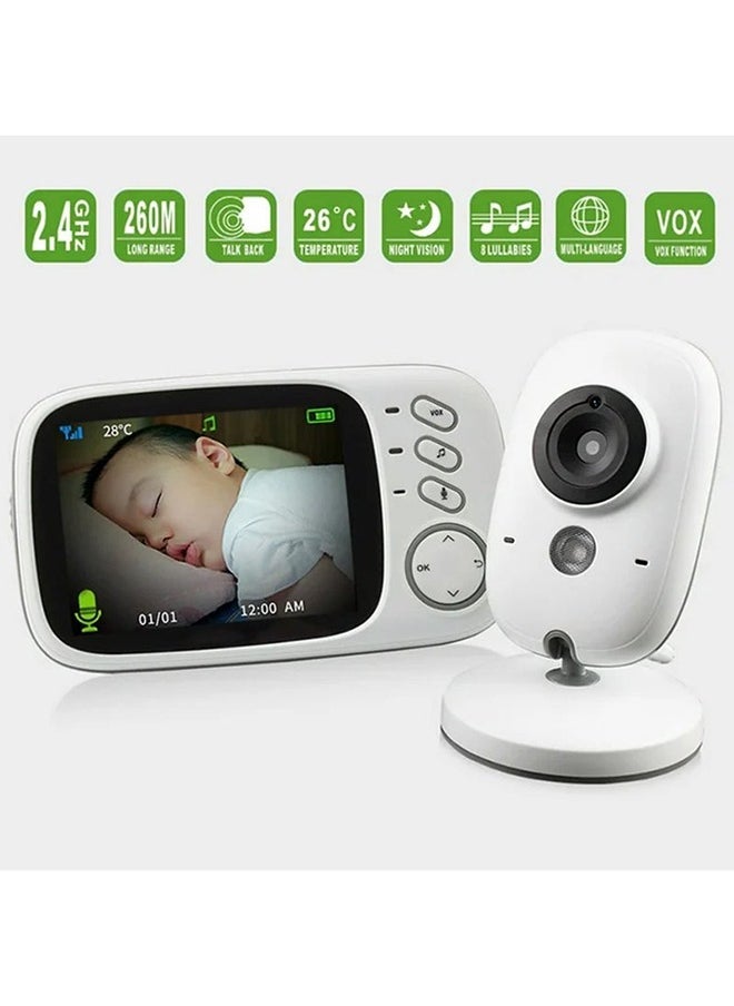 XiuWoo - 3.2inch LCD Display Wireless Babies Video Monitor With Night Vision Temperature Monitoring Two-Way Voice Intercom Baby Monitor Baby Safety - Image 1