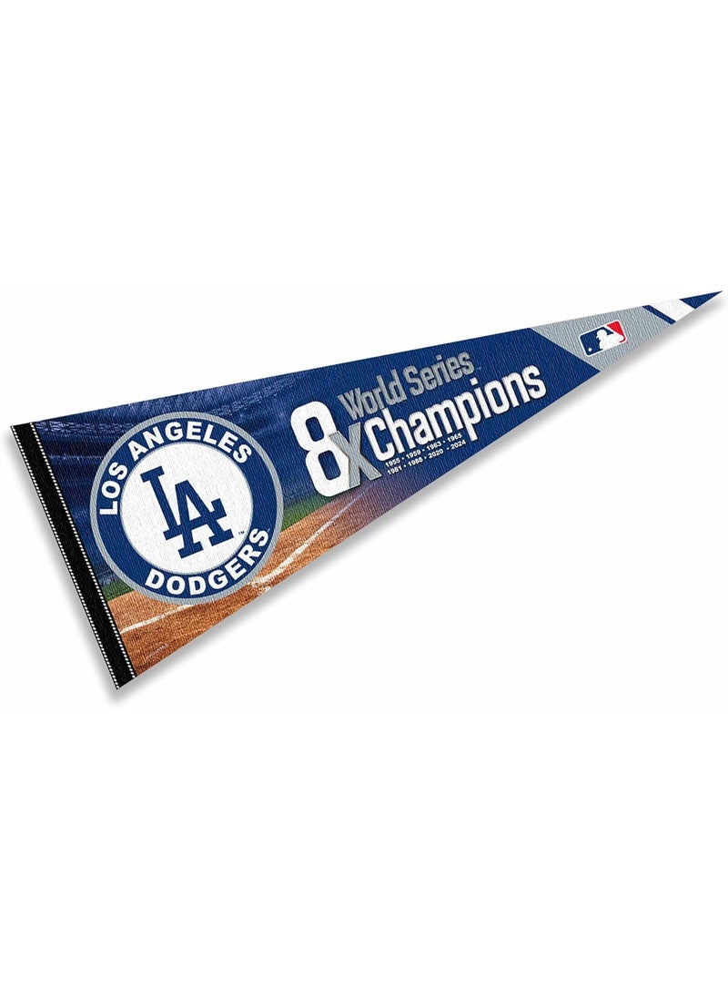 WinCraft WinCraft Los Angeles Dodgers 8 Time World Champions Soft Felt Pennant  - Image 1