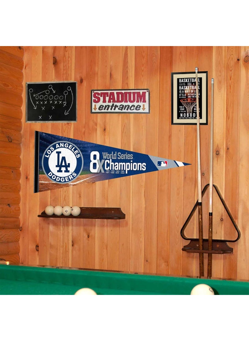 WinCraft WinCraft Los Angeles Dodgers 8 Time World Champions Soft Felt Pennant  - Image 2