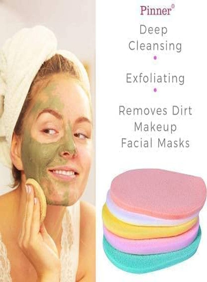5s Production 4pcs Multicolor Women’s Face Cleansing Sponge Makeup Removing Facial Puff Deep Cleansing Pad for Dry & Wet Use - Image 5