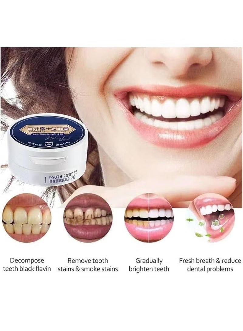Eelhoe Whitening Tooth Powder Cleaning Oral Removes Plaque Tartar Dental Stains Bright Teeth Beauty Powder Fresh Breath Oral Care Dental Powder Corrector Powder Covering Up Yellow Stains On Teeth Tea Coffee - Image 2