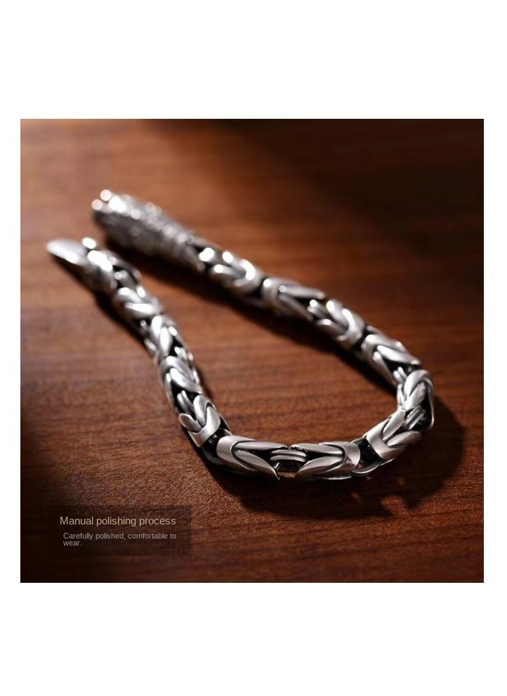 Men's Safe Woven Bracelet Personalized Vajra Trendy Hip-Hop Niche Thai Silver Bracelet - Image 4