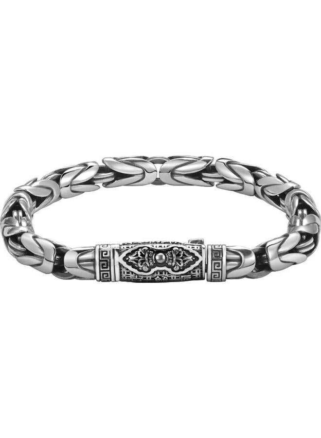 Men's Safe Woven Bracelet Personalized Vajra Trendy Hip-Hop Niche Thai Silver Bracelet - Image 1