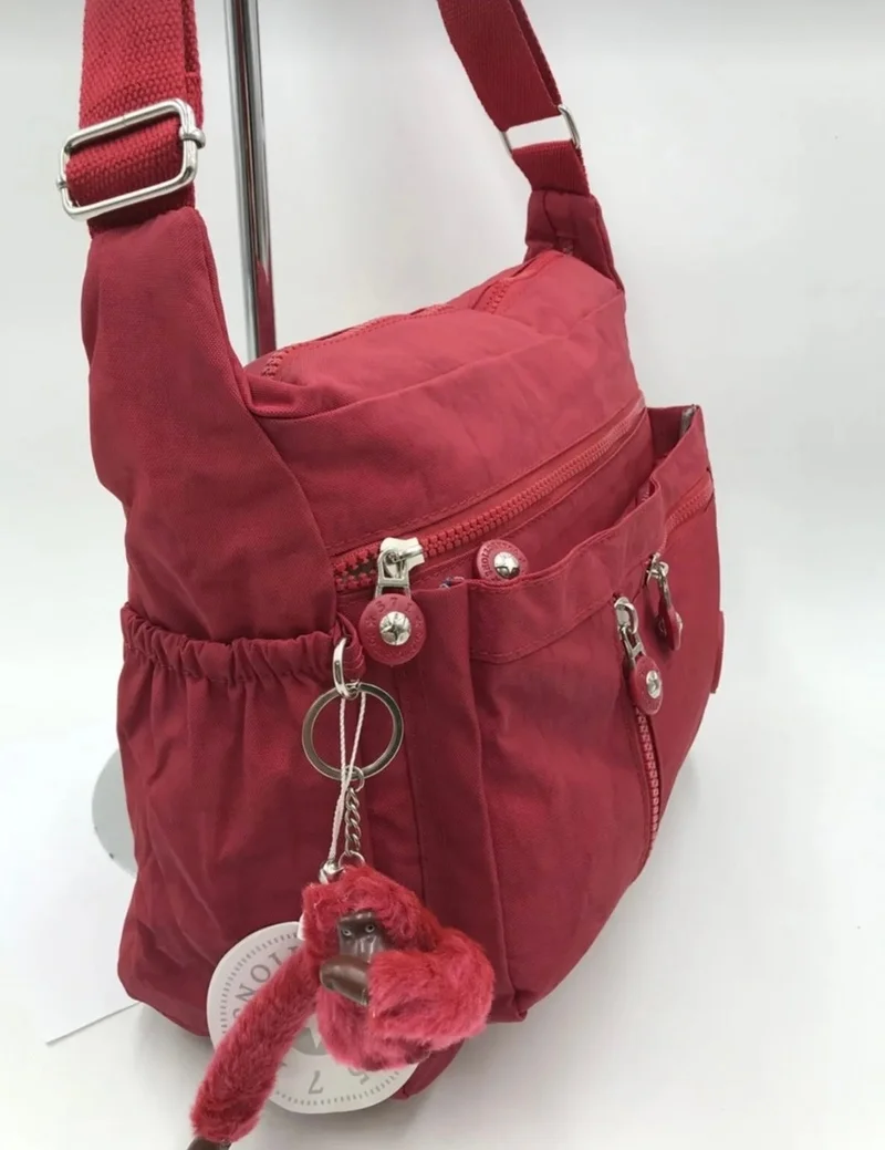 دومينو Fcstore Klinkir Waterproof Red Crinkle Shoulder Bag / Messenger / Crossbody / Multi Pocket