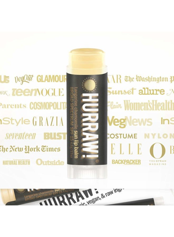 Hurraw! Sun Lip Balm (Zinc Oxide Protection, Broad Spectrum SPF 15, Tangerine, Chamomile), 2 Pack: Organic, Certified Vegan, Gluten Free. Non-GMO, All-Natural. Bee, Shea, Soy & Palm Free. Made in USA - Image 5