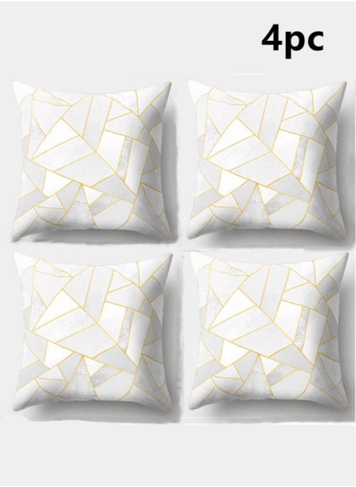 Kutis 4-Piece Home Decorative Pillow Covers Plush Throw Pillow Cover Off-White 45x45 Centimeter  - Image 1