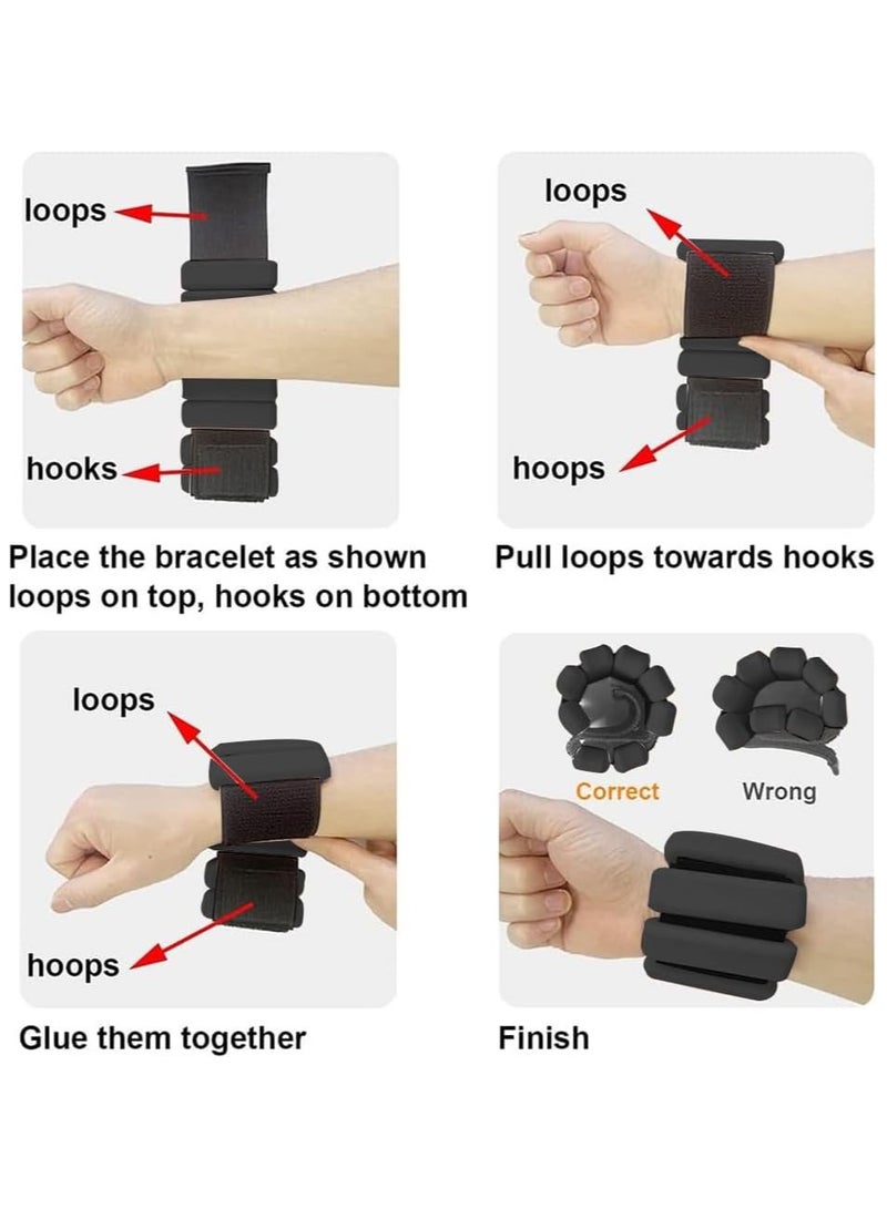 Generic 2 Pack Adjustable Wearable Wrist and Ankle Weights, wrist Weights 450g Each, Waterproof and Sweatproof, Silicone Hand Weights for Run,Yoga,Dance,Walk,Sports  - Image 5