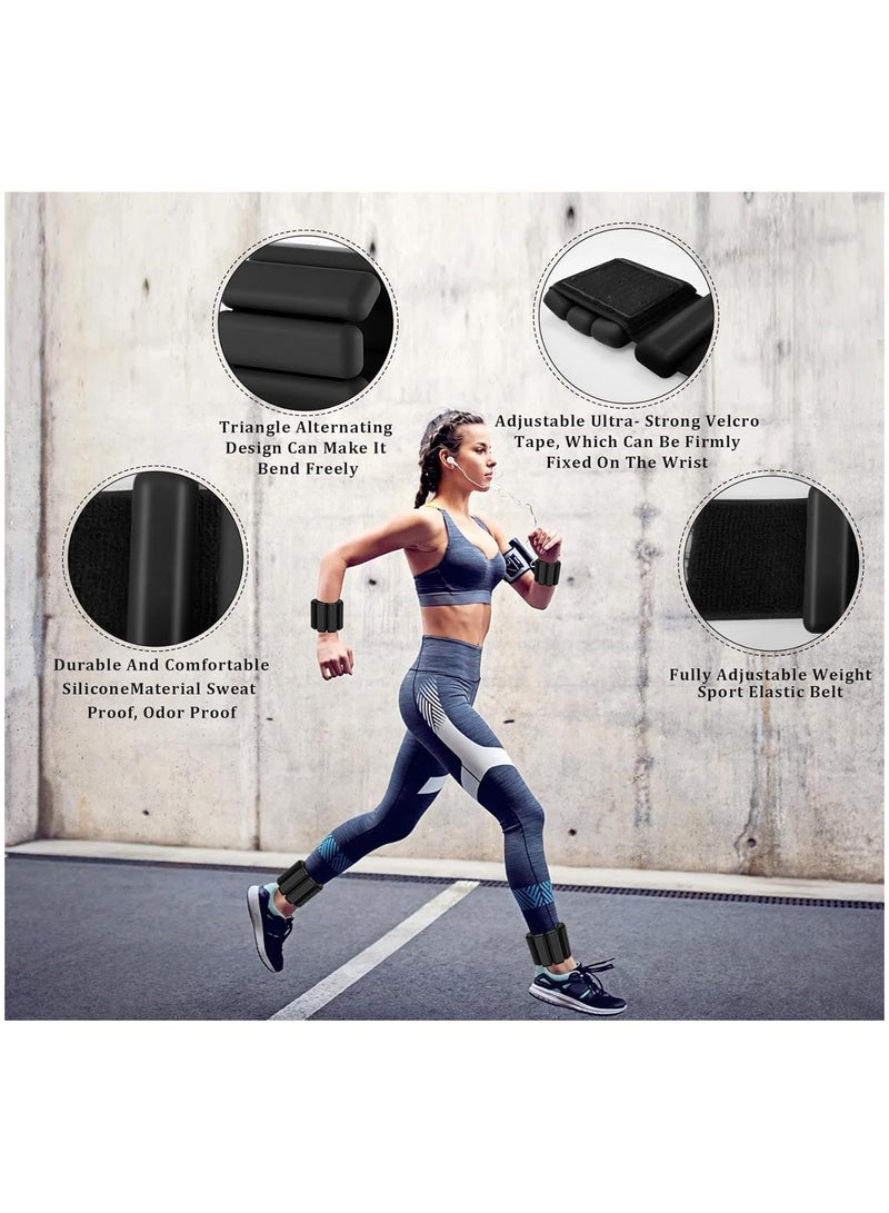 Generic 2 Pack Adjustable Wearable Wrist and Ankle Weights, wrist Weights 450g Each, Waterproof and Sweatproof, Silicone Hand Weights for Run,Yoga,Dance,Walk,Sports  - Image 4