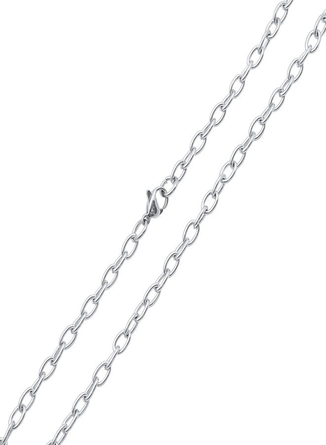 SILVERCLOSEOUT Stainless Steel Rolo Cable Chain Necklace for Mens, Women, Unisex, Hypoallergenic 1.1MM/2.3MM/3.1MM Width 18-36 inch Length (18, Steel Cable 2.3MM) - Image 1