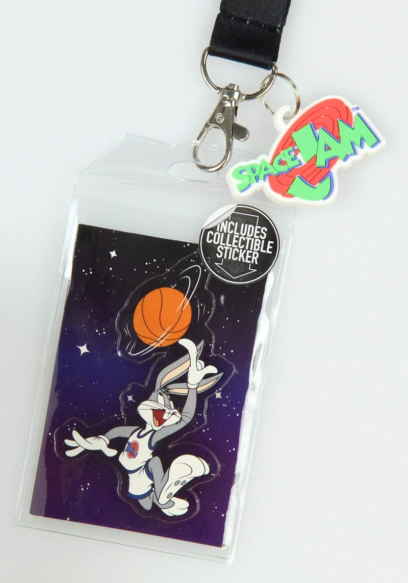 Bioworld Space Jam ToonSquad Vs Monstars Character Lanyard ID Holder With Rubber Charm And Collectible Sticker