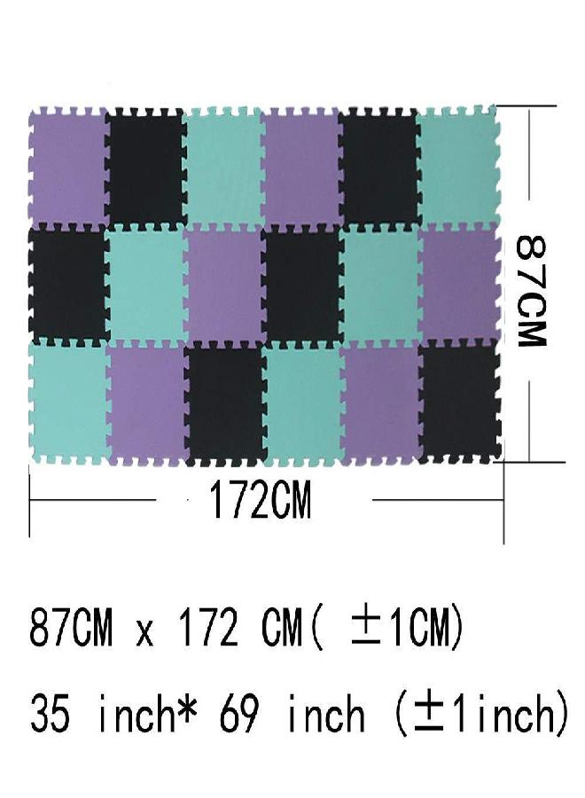 MQIAOHAM Interlocking Floor Mat 30 x 30 x 1cm EVA Foam Puzzle Tiles,Protection Mats,Children’s Soft Foam Eva Play Mats for Gym , Play Area , Exercise , Yoga black green purple 104108111 - Image 1
