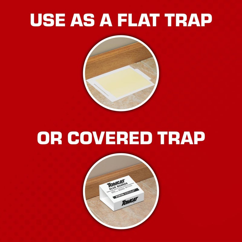 TOMCAT Glue Boards with Eugenol — Enhanced Stickiness for Mice, Cockroaches & Insects, Flat or Covered Use, Ready-To-Use, 4 Traps - Image 4